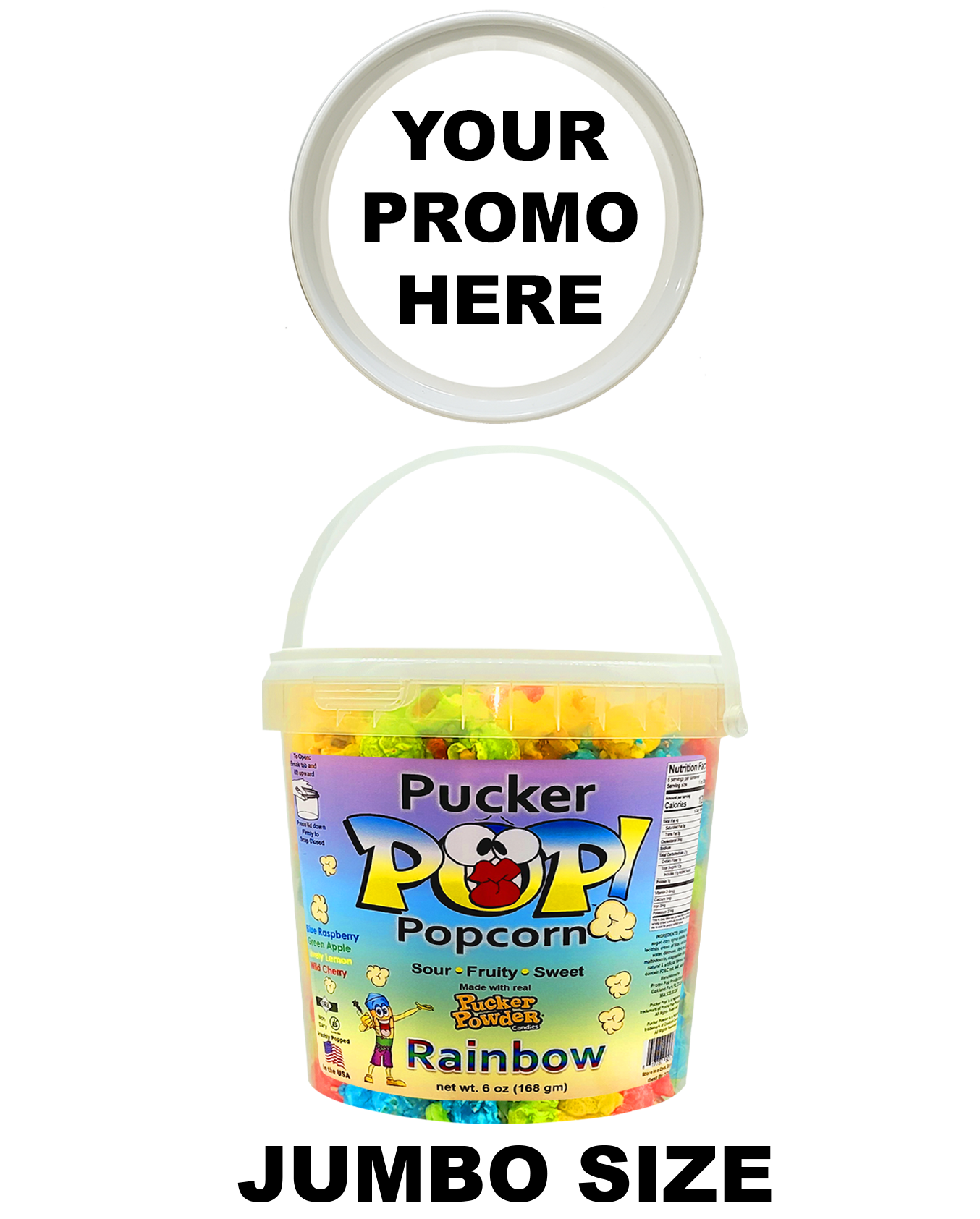 Pucker Pop!™ - Rainbow Jumbo (as low as $8.99 per bucket) Case of 12 Price
